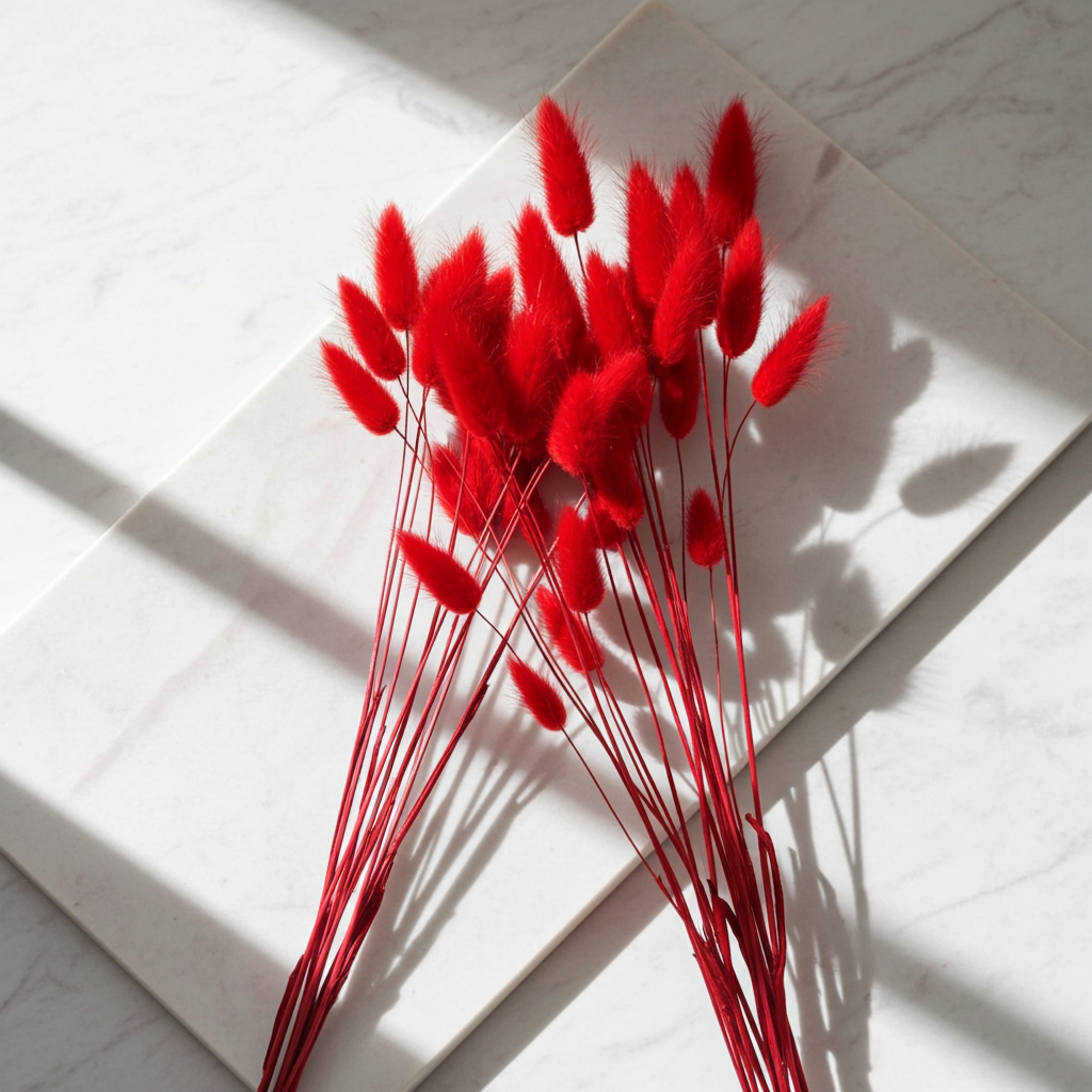 Sušený Lagurus Rosso - červené 'zaječí ocásky' pro kreativní a svatební aranžmá